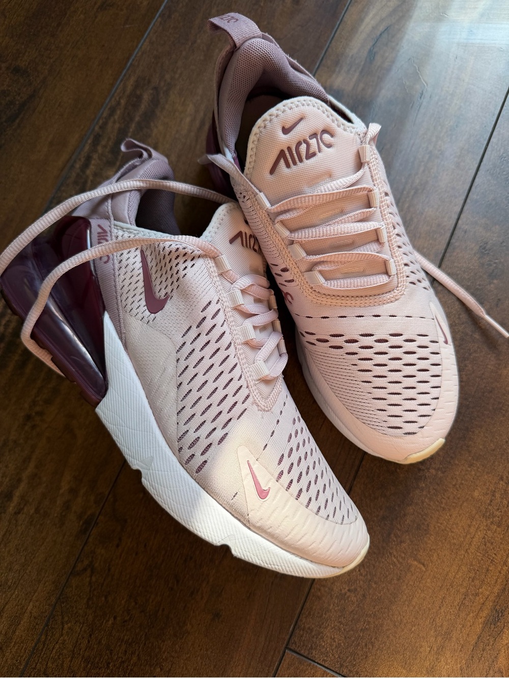 Nike Women’s Air Max 270 Athletic Shoes - Blush Pink & Maroon